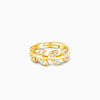 Golden Zircon Studded Leaf Ring