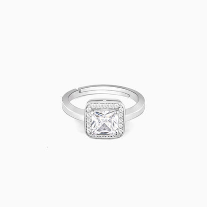 Anushka Sharma Silver Studded Classic Square Ring