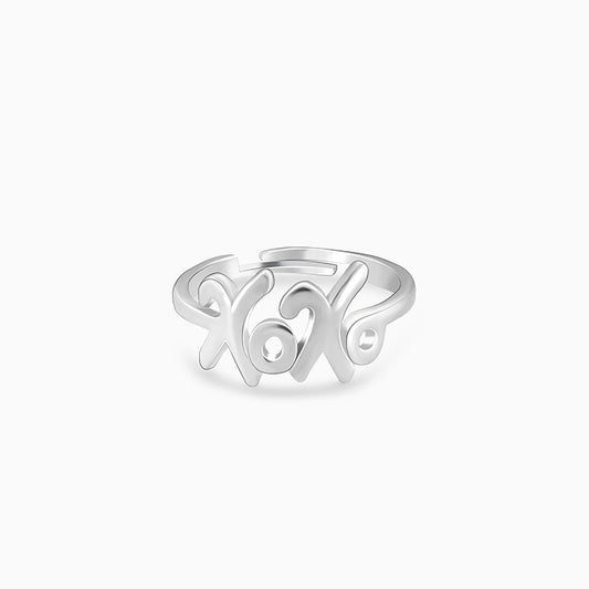 Silver Hugs and Kisses Rings
