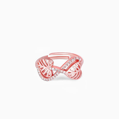 Rose Gold Intertwined Leaves Ring