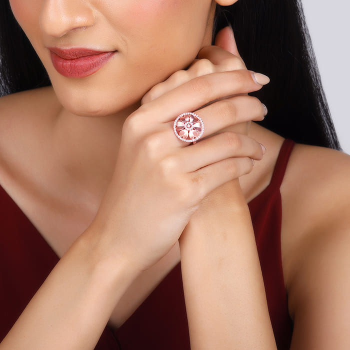 Anushka Sharma Rose Gold Cocktail Ring