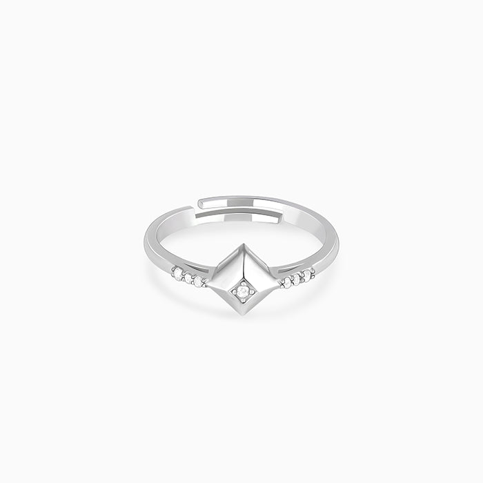 Silver Angles Of The Cube Signature Ring