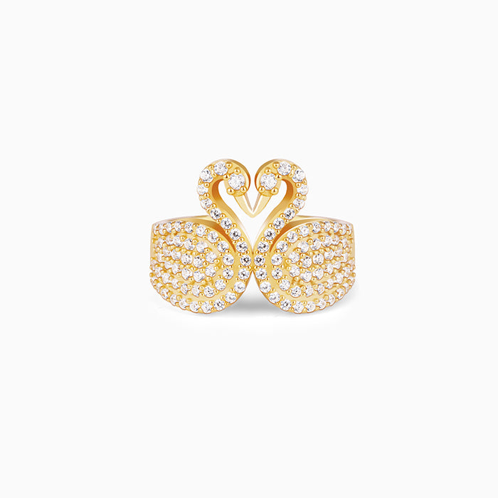Golden Swan Love Ring