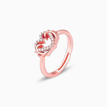 Rose Gold Intertwined In Love Ring