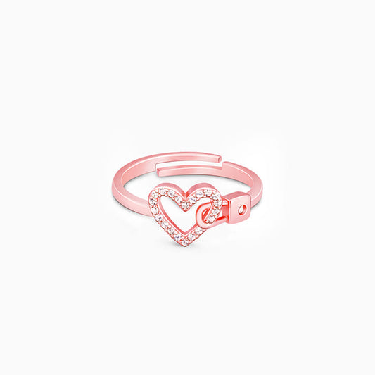Rose Gold Love Lock Ring
