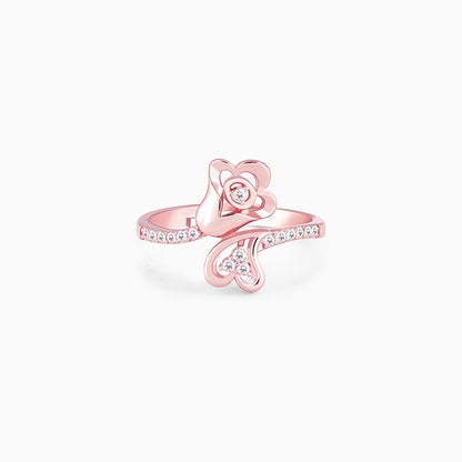 Rose Gold Blossoming Heart Ring