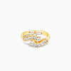 Golden Zircon Studded Paisley Ring