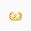 Golden Beads Triple Tiara Ring