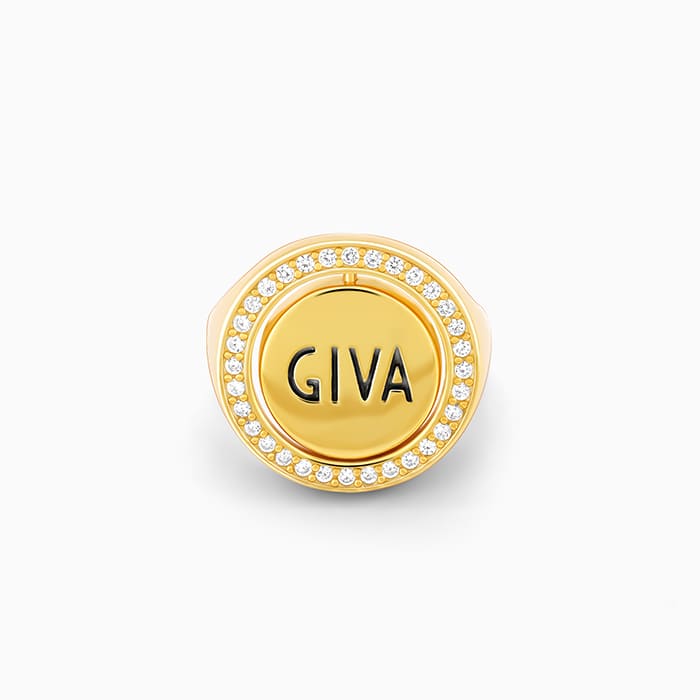 Golden GIVA Signature Flip Ring