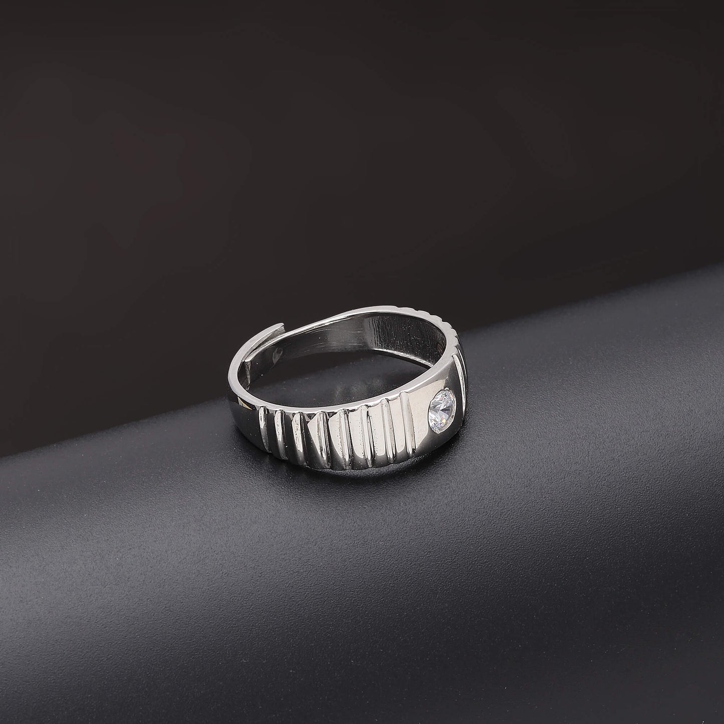 Silver Timeless Zircon Band For Him