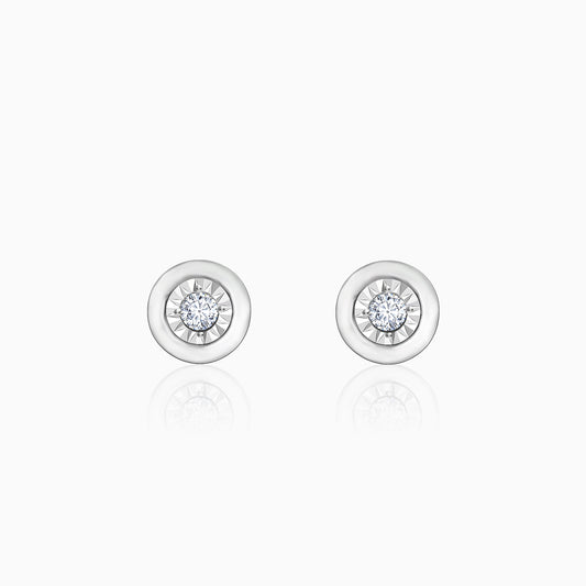 Silver Diamond Chakra Earrings