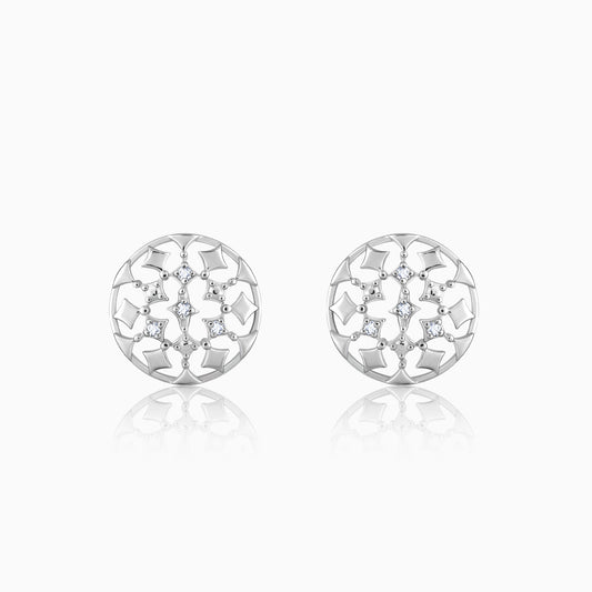 Silver Diamond Mesh Earrings