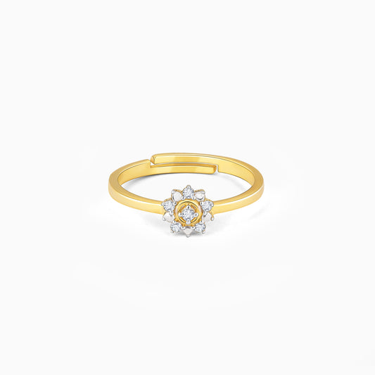 Golden Diamond Flora Love Ring