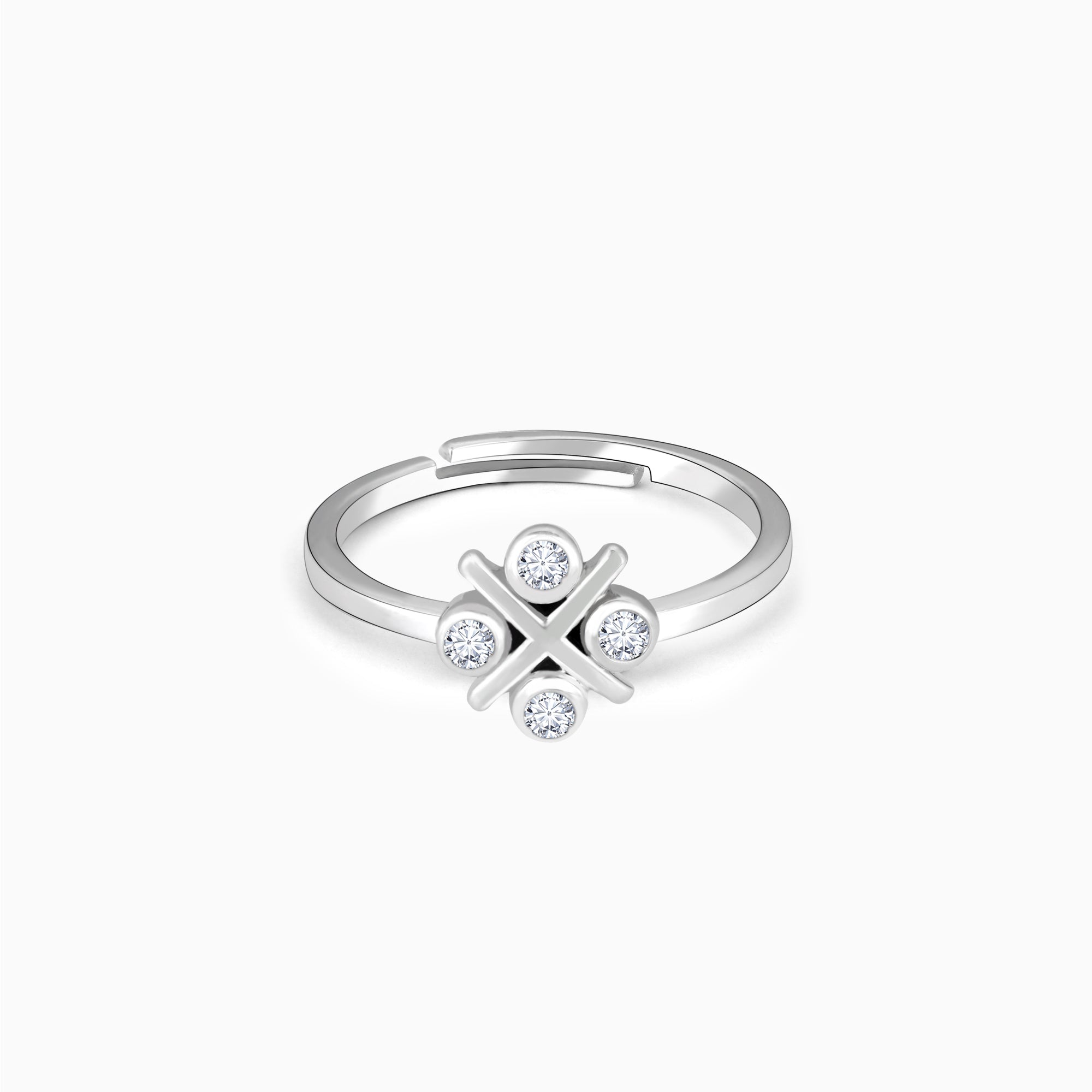White Natural Diamond Four Stone Solitaire Enhancer Ring in 14k White Gold  (0.2 Cttw) - Walmart.com