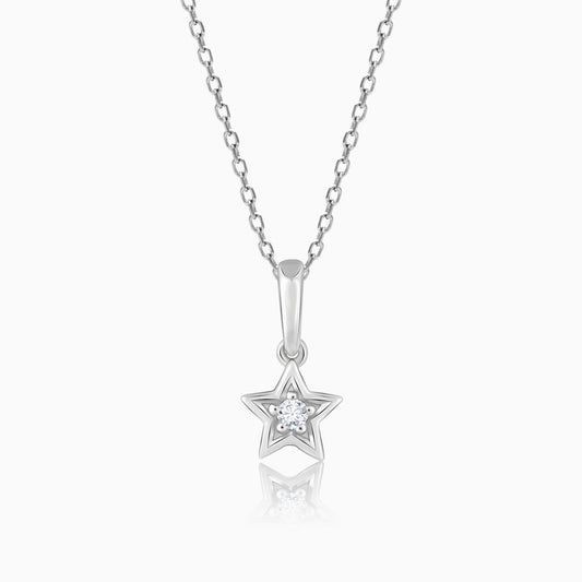 Star Diamond Pendant with Link Chain