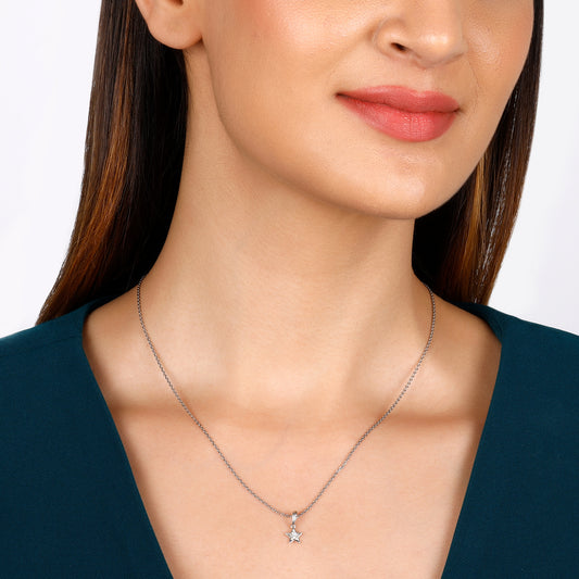 Star Diamond Pendant with Link Chain