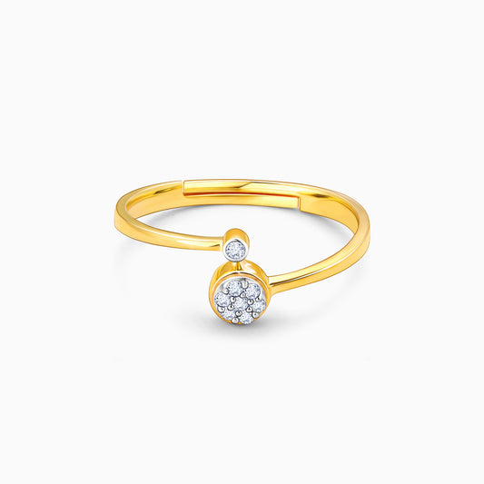 Golden Diamond Open Front Ring