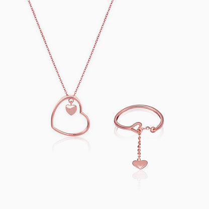 Rose Gold Entangled Heart Duo
