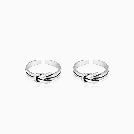 Oxidised Silver Love Knot Toe Rings