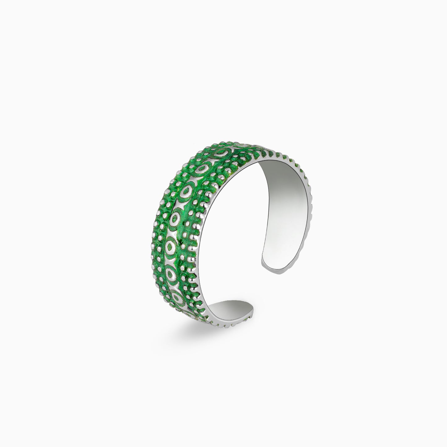 Oxidised Silver Green Glory Toe Rings