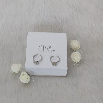 Silver Flower Toe Rings