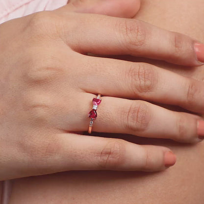 Anushka Sharma Rose Gold Cherry Bow Heart Ring