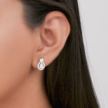 Silver Elegant Pear Drop Earrings