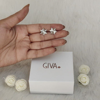 Silver Charming Snowflake Earrings