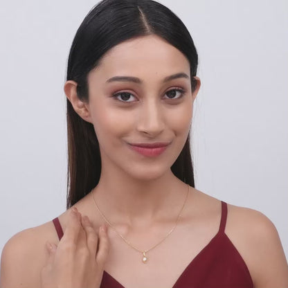 Golden Spark Solitaire Pendant with Link Chain