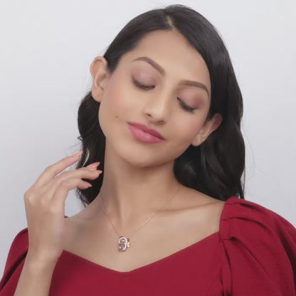 Rose Gold Panda Heart Me Necklace