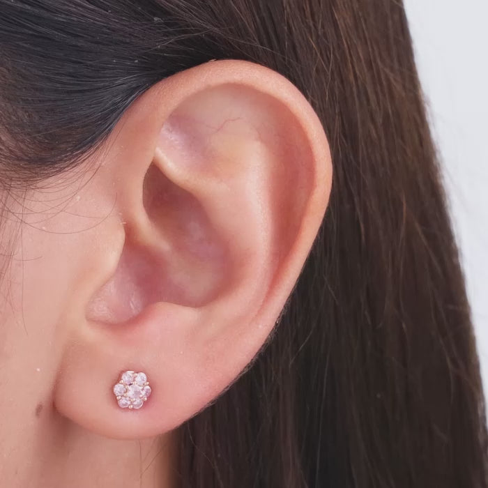 Rose Gold Flower Stud Earrings – GIVA Jewellery
