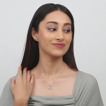 Silver Fated Love Pendant with Link Chain