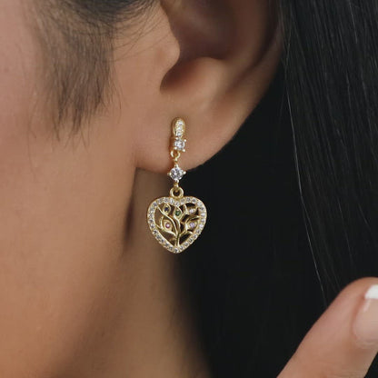 Golden Romantic Hearts Earrings