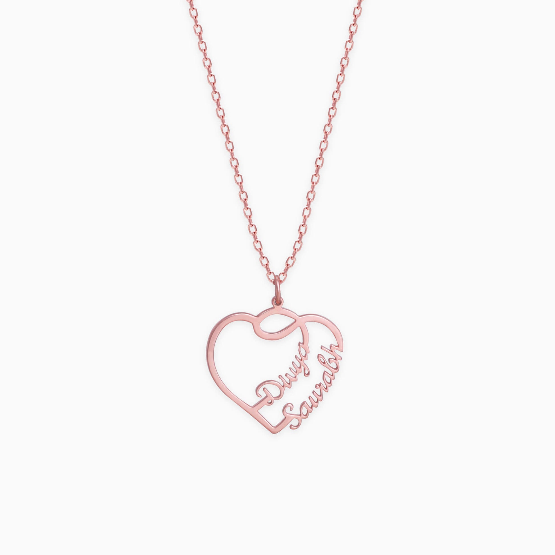 Lovestruck Couple Rose Gold Pendant With Chain – GIVA