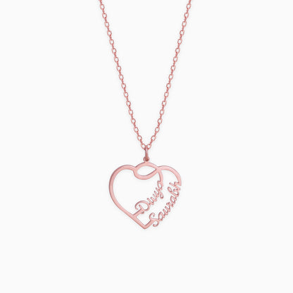 The Lovestruck Couple Rose Gold Pendant With Link Chain