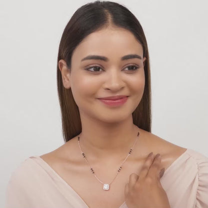 Rose Gold Love Square Mangalsutra