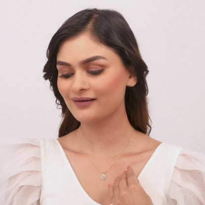 Gold Floral Wheel Diamond Pendant