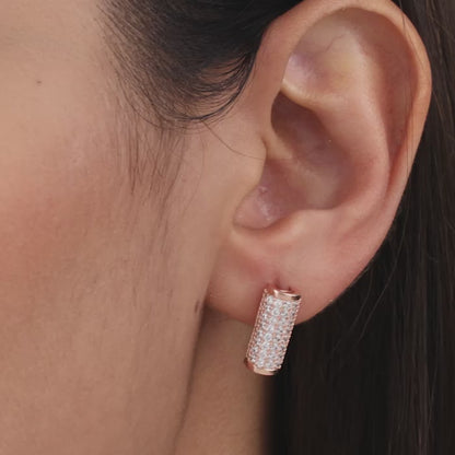 Rose Gold Elegant Cylinder Earrings
