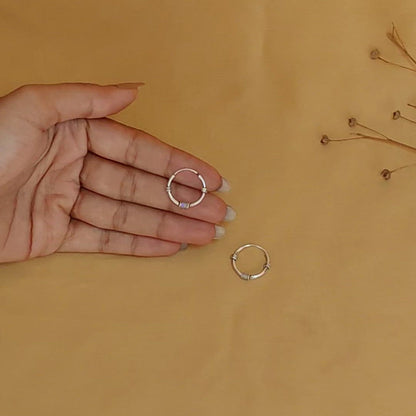 Oxidised Silver Ring Baali (Hoops) For Him