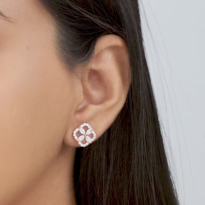 Rose Gold Shimmer Stud Earrings
