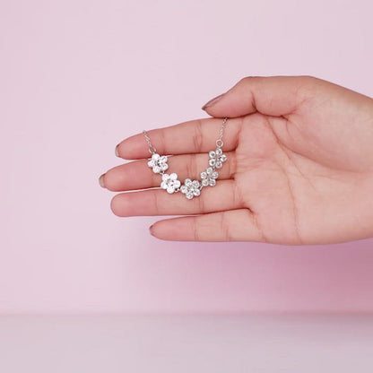 Silver Chunky Floral Necklace