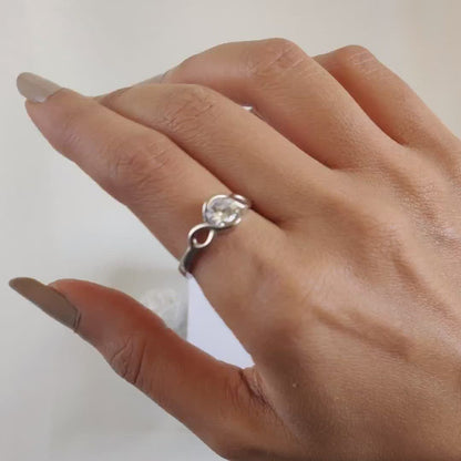 Silver Solitaire Loop Ring