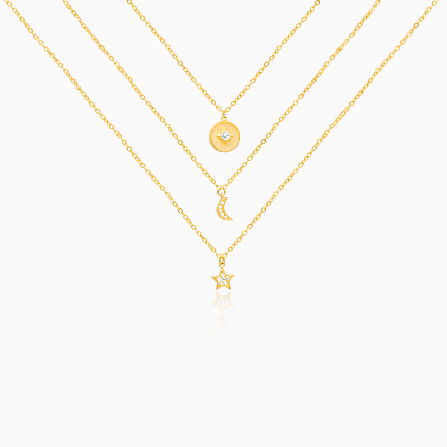 Anushka Sharma Golden Layered Constellation Charm Necklace