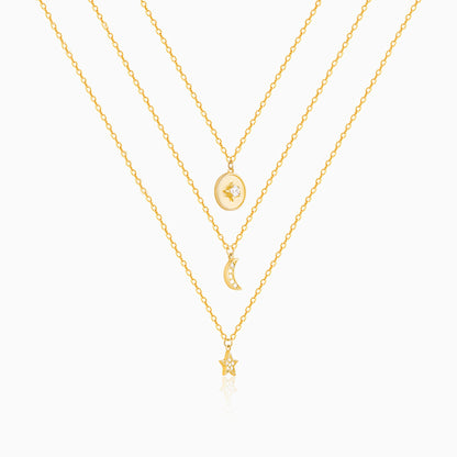 Anushka Sharma Golden Layered Constellation Charm Necklace
